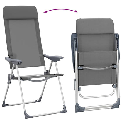 Klappbare Campingstühle 4 Stk. Grau Aluminium