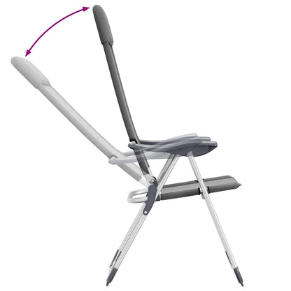 Klappbare Campingstühle 4 Stk. Grau Aluminium