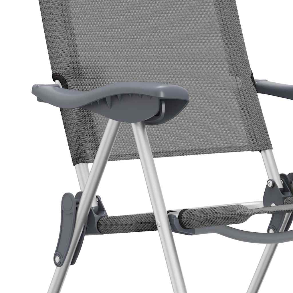 Klappbare Campingstühle 4 Stk. Grau Aluminium