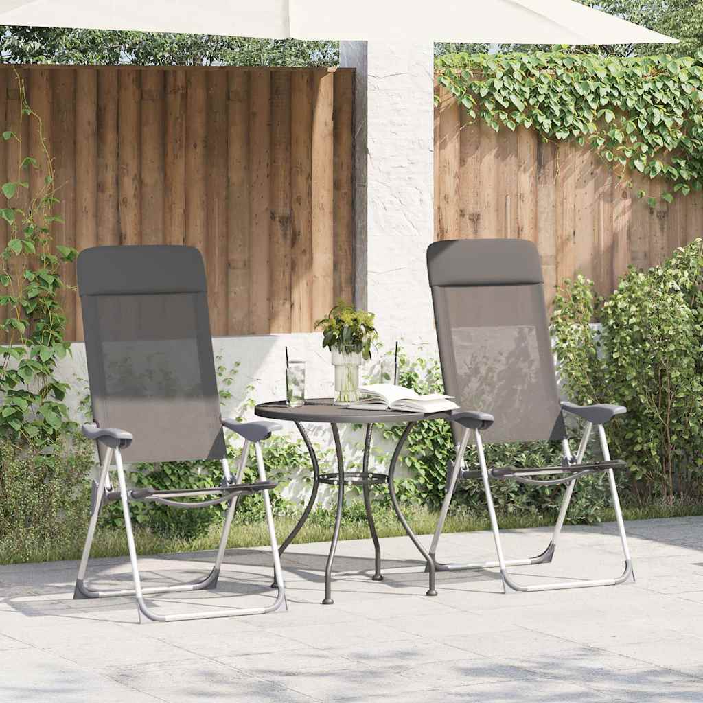 Klappbare Campingstühle 4 Stk. Grau Aluminium