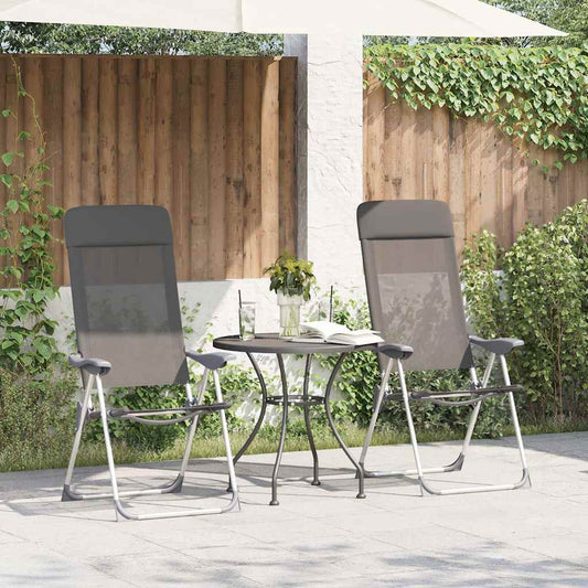 Klappbare Campingstühle 4 Stk. Grau Aluminium