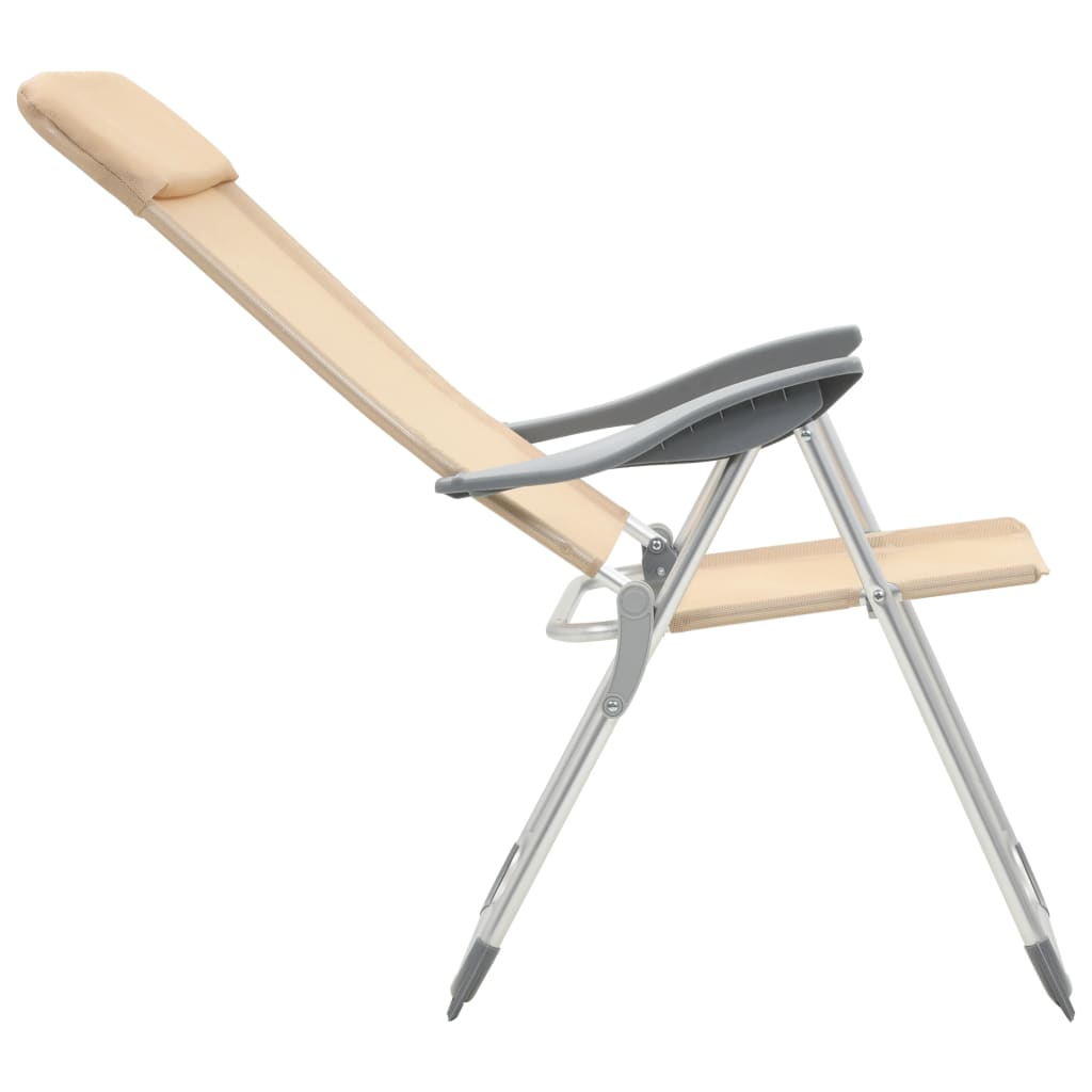 Klappbare Campingstühle 4 Stk. Aluminium Creme