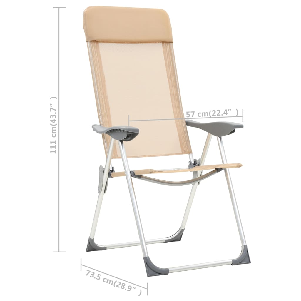 Klappbare Campingstühle 4 Stk. Aluminium Creme