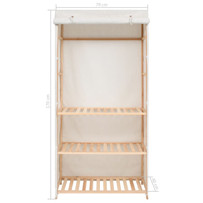 Kleiderschrank mit 3 Ebenen 79 x 40 x 170 cm