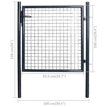 Mesh-Gartentor Verzinkter Stahl 85,5x100 cm Grau