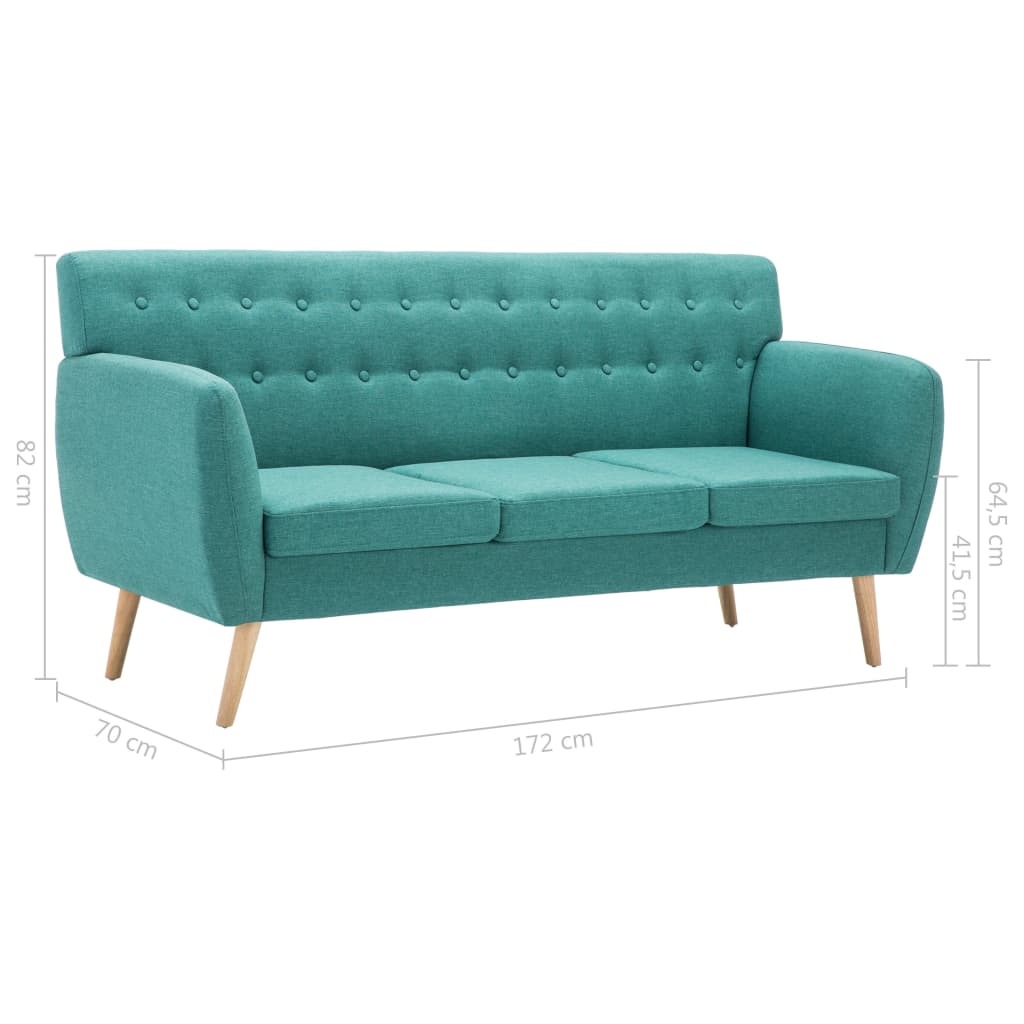 3-Sitzer-Sofa Stoff 172x70x82 cm Grün