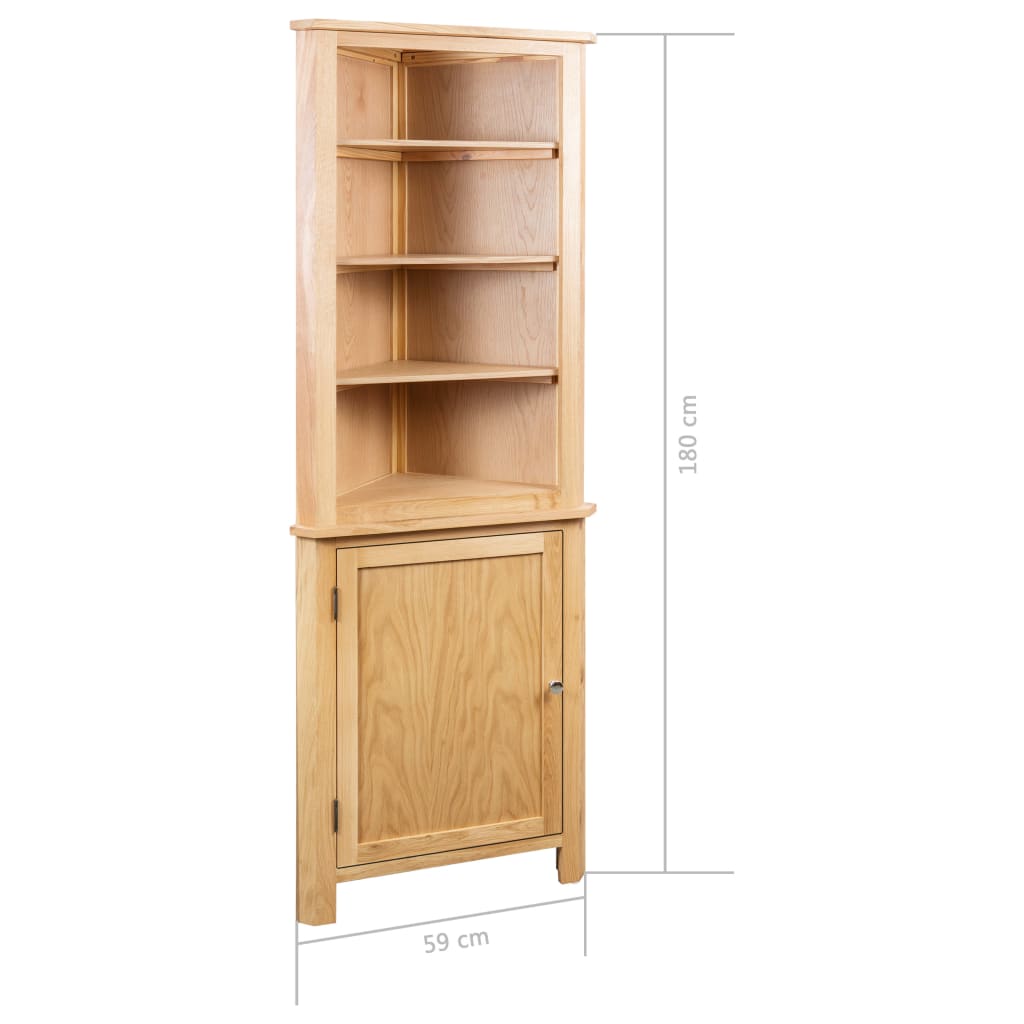 Eckschrank 59 x 36 x 180 cm Massivholz Eiche