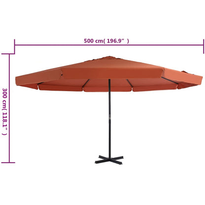 Sonnenschirm Aluminium-Mast 500 cm Terrakotta-Rot