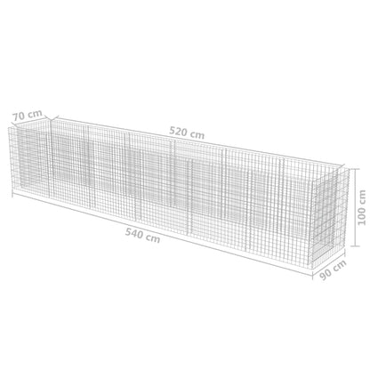 Gabionen-Hochbeet Verzinkter Stahl 540×90×100 cm