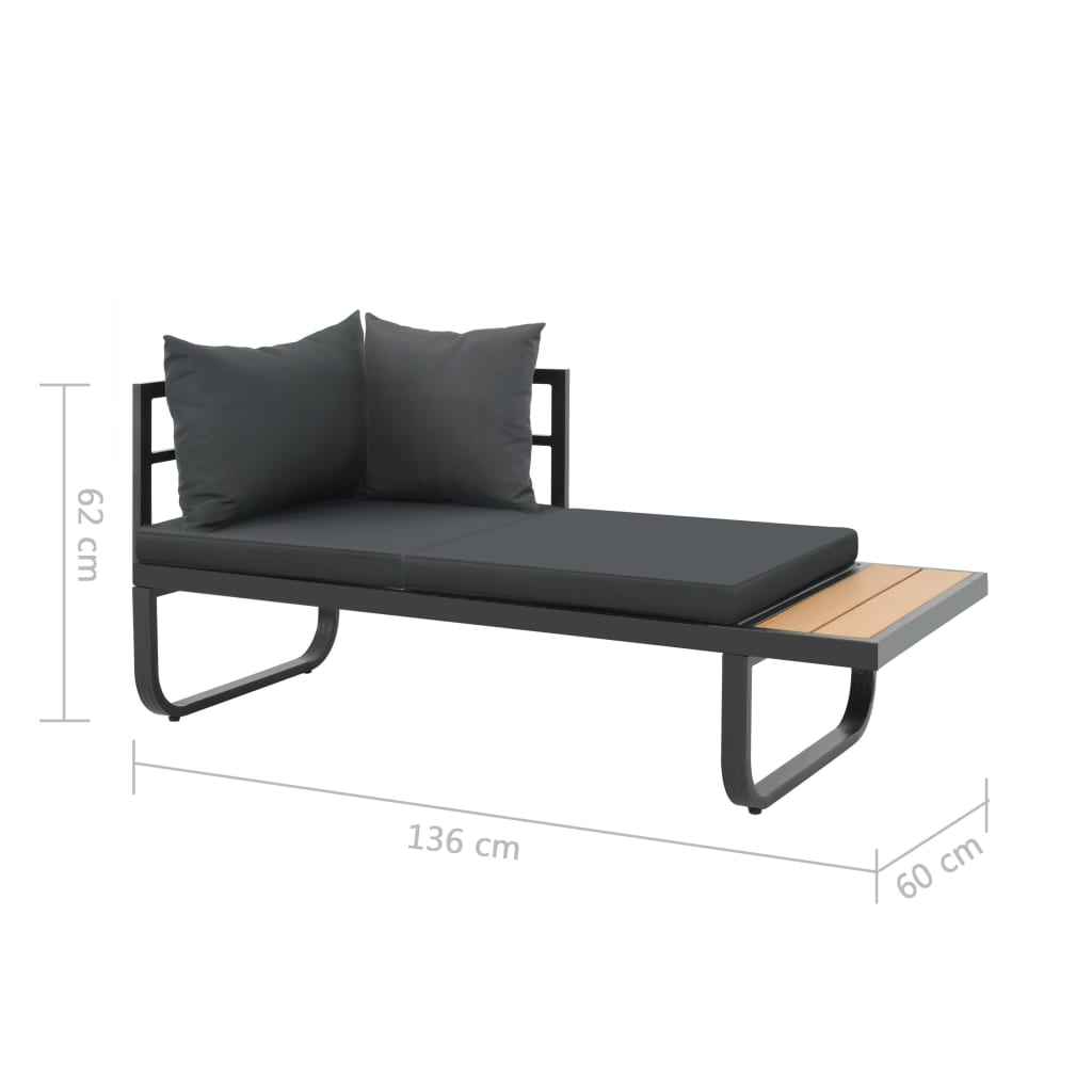 2-tlg. Garten-Ecksofa-Set mit Auflagen Aluminium WPC