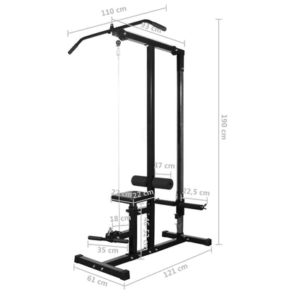 Kraftturm mit Langhantel und Kurzhantel-Set 60,5 kg