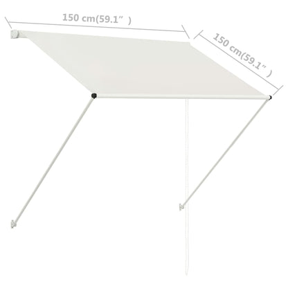 Einziehbare Markise 150×150 cm Creme