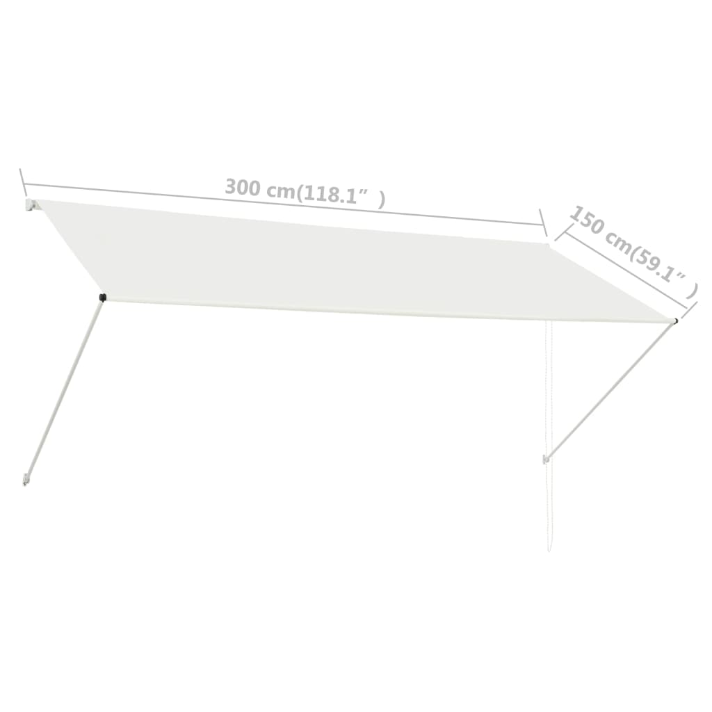 Einziehbare Markise 300×150 cm Creme