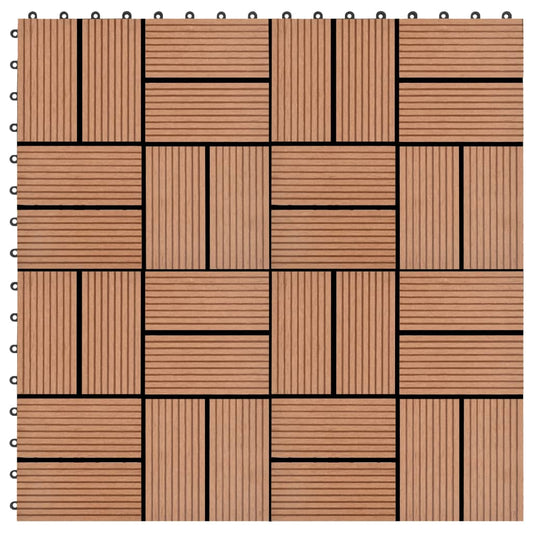 Terrassenfliesen 11 Stück WPC 30 x 30 cm 1 qm Braun