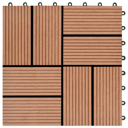 Terrassenfliesen 11 Stück WPC 30 x 30 cm 1 qm Braun