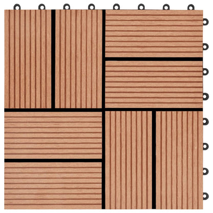 Terrassenfliesen 11 Stück WPC 30 x 30 cm 1 qm Teakholzfarbe