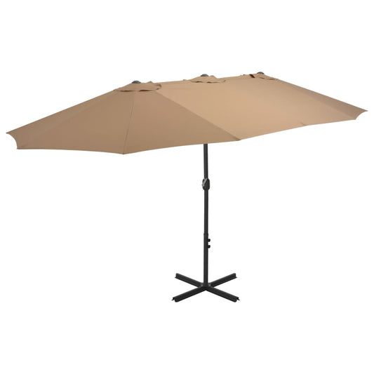 Sonnenschirm mit Aluminium-Mast 460x270 cm Taupe