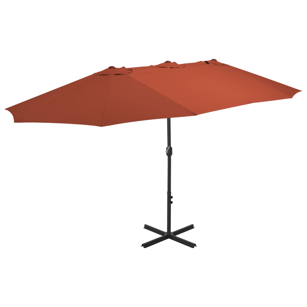 Sonnenschirm mit Aluminium-Mast 460x270 cm Terracotta-Rot