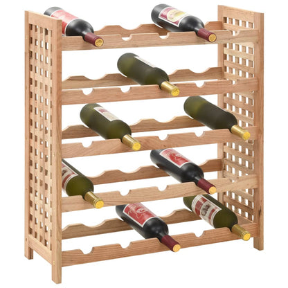 Weinregal für 25 Flaschen Nussbaumholz Massiv 63x25x73 cm