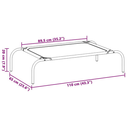 Letto rialzato per cani, nero, taglia L, Textilene