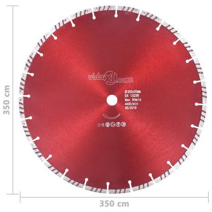 Diamant-Trennscheibe mit Turbo Stahl 350 mm