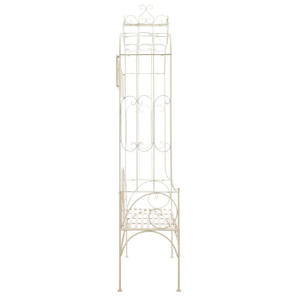 Gartenbank 122 cm Eisen Antik Weiß