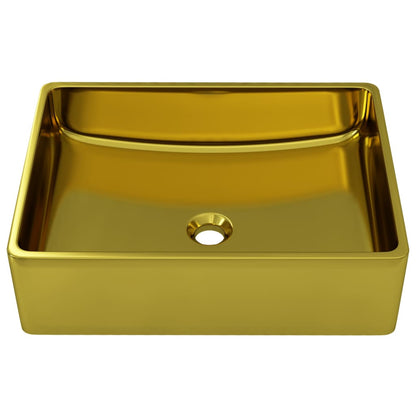 Waschbecken 41 x 30 x 12 cm Keramik Golden