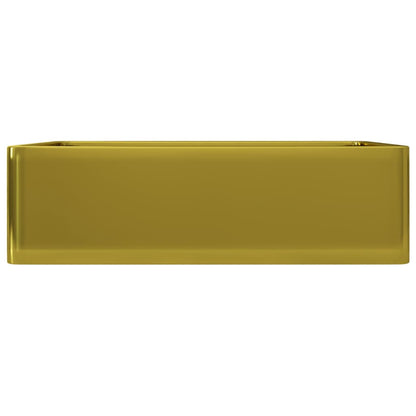 Waschbecken 41 x 30 x 12 cm Keramik Golden