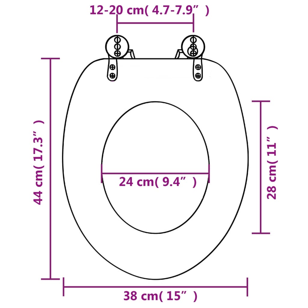 Toilettensitz mit Soft-Close-Deckel MDF Delphine-Design