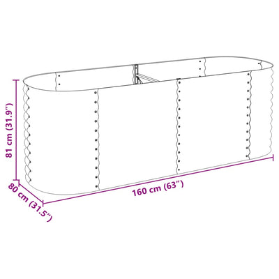 Garten-Hochbeet 240 x 80 x 81 cm Verzinkter Stahl Silbern