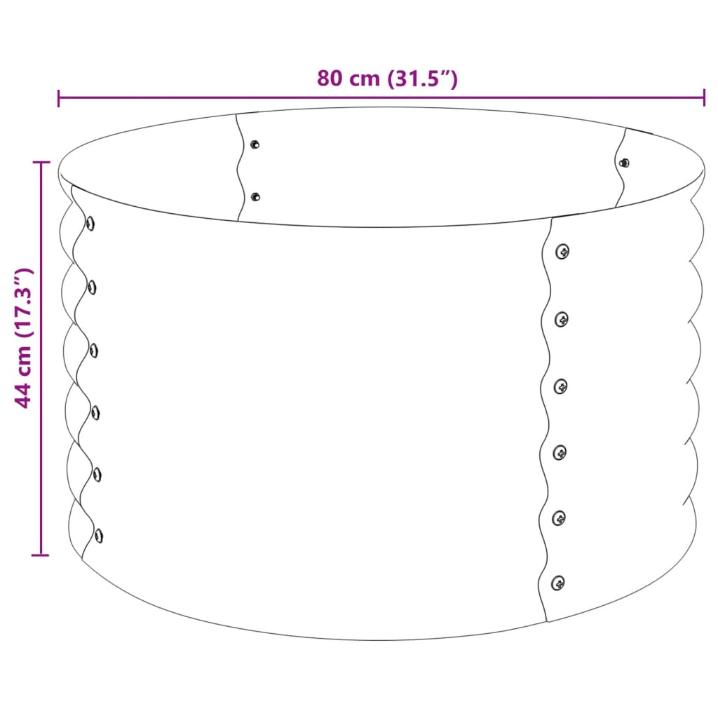 Garten-Hochbeet 80x80x44 cm Verzinkter Stahl Silbern