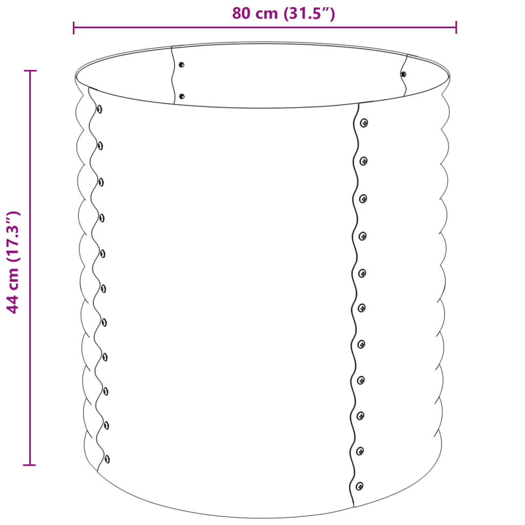 Garten-Hochbeet 80x80x81 cm Verzinkter Stahl Grau