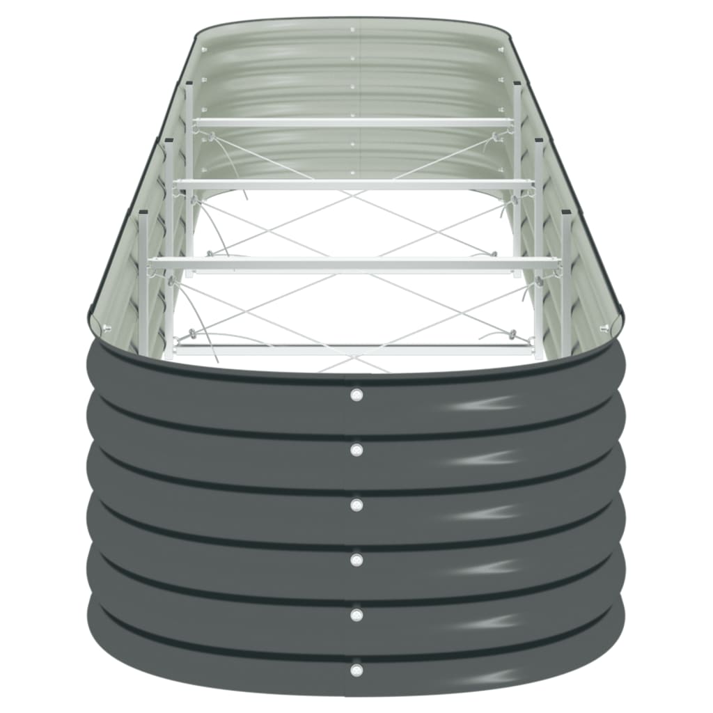 Garten-Hochbeet 400 x 80 x 44 cm Verzinkter Stahl Grau