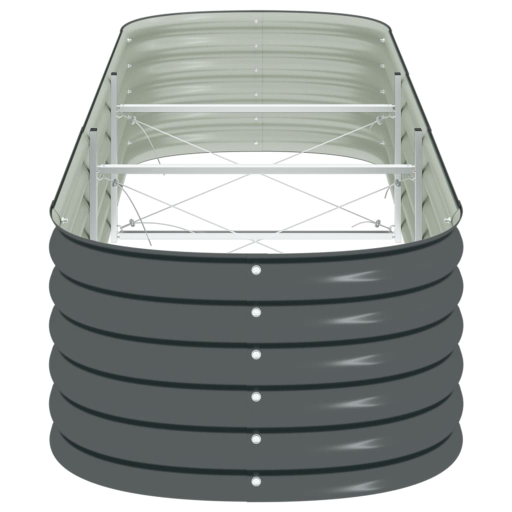 Garten-Hochbeet 320x80x44 cm Verzinkter Stahl Grau