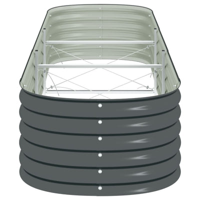 Garten-Hochbeet 320x80x44 cm Verzinkter Stahl Grau