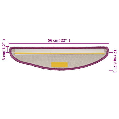 Treppenmatten 15 Stk. Violett 56x17x3 cm