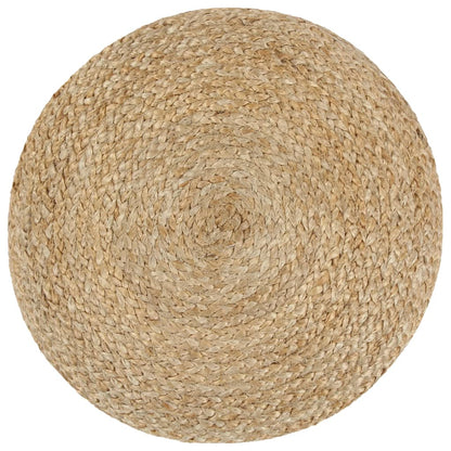 Handgefertigter Sitzpuff Grau 40 x 45 cm Jute