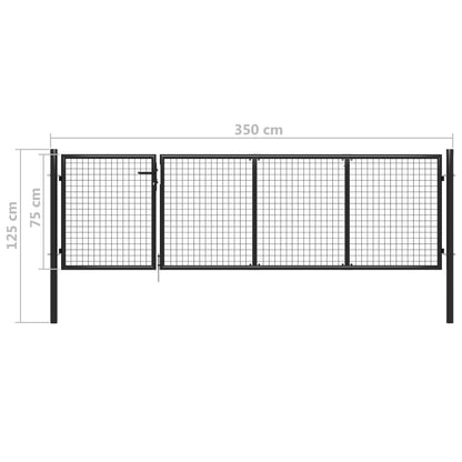 Gartentor Stahl 350 x 75 cm Anthrazit