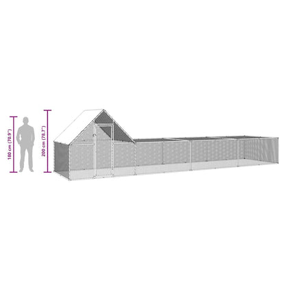 Hühnerstall 8x2x2 m Verzinkter Stahl