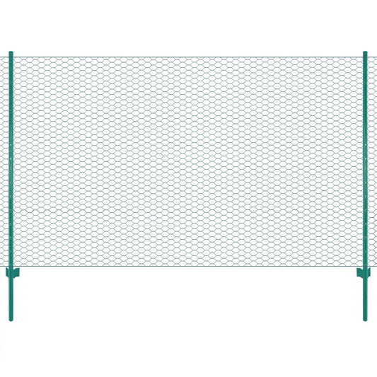 Maschendrahtzaun mit Pfosten Stahl 25 x 2 m Grün