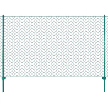 Maschendrahtzaun mit Pfosten Stahl 25 x 1,5 m Grün