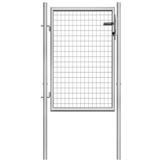 Gartentor Verzinkter Stahl 105x150 cm Silbern