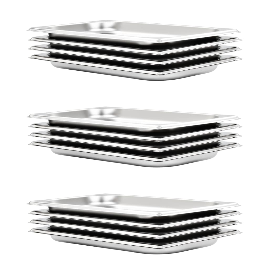 Contenitori Gastronorm, 12 pezzi, GN 1/3, 20 mm, acciaio inox