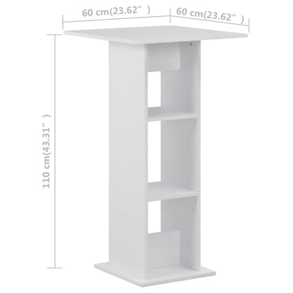 Bartisch Weiß 60x60x110 cm