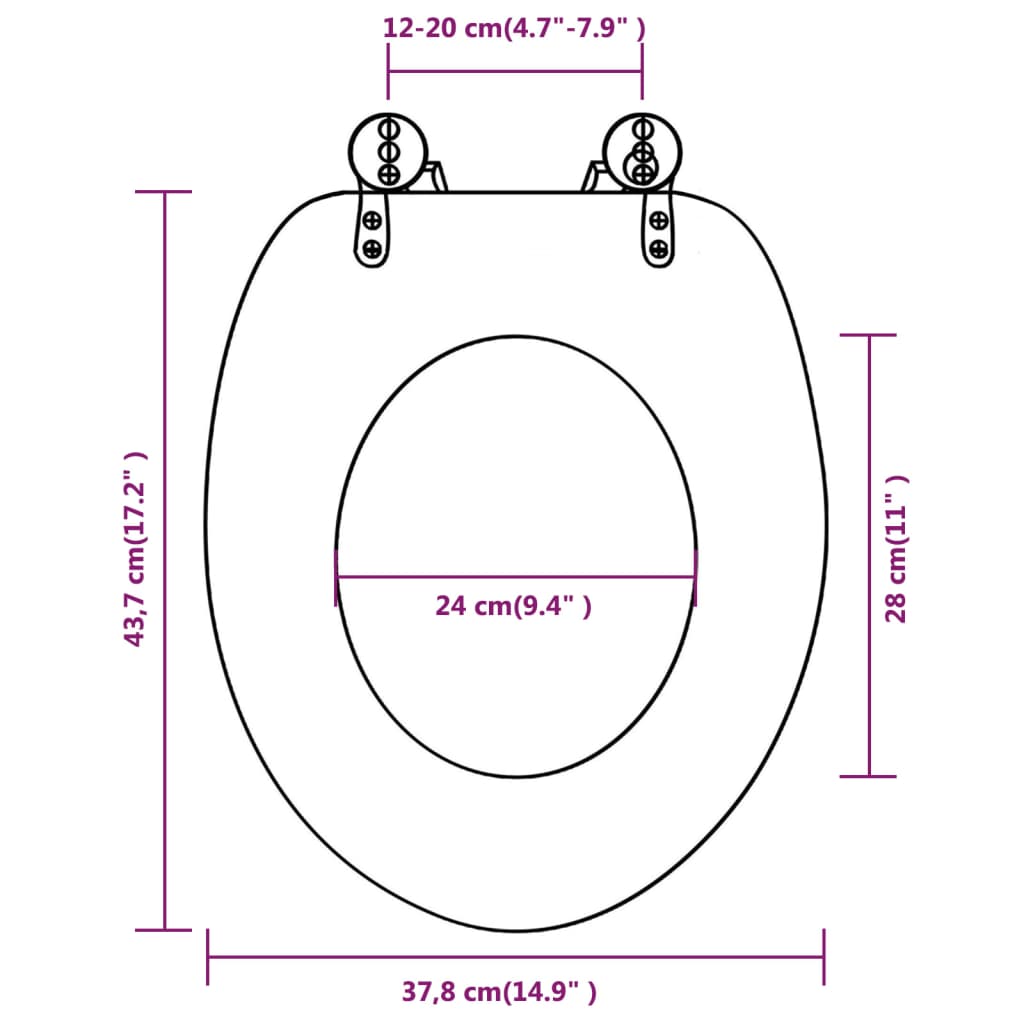 Toilettensitze mit Deckel 2 Stk. MDF Altholz