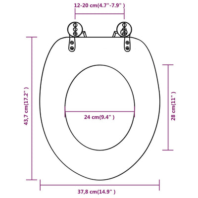 Toilettensitze mit Deckel 2 Stk. MDF Altholz