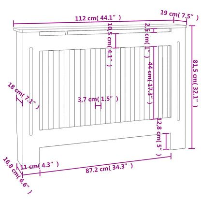 Heizkörperabdeckung 2 Stk. Weiß MDF 112 cm