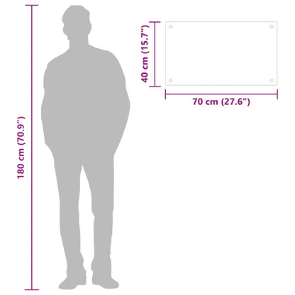 Küchenrückwand Weiß 70x40 cm Hartglas