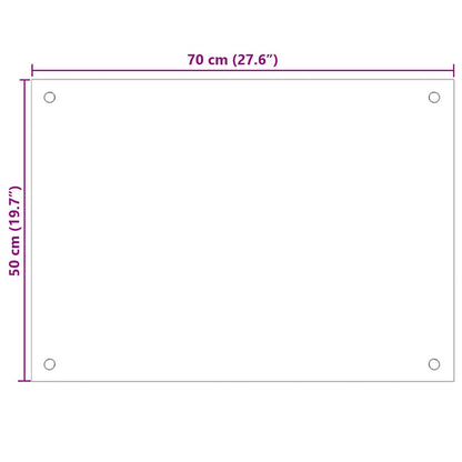 Küchenrückwand Weiß 70x50 cm Hartglas