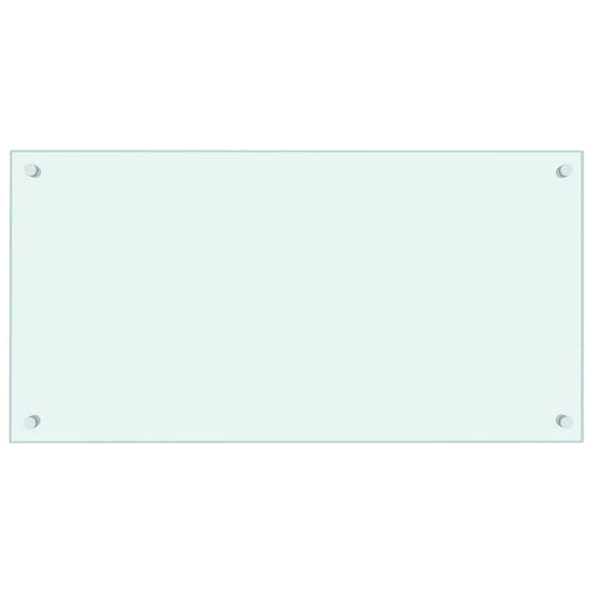 Küchenrückwand Weiß 80x40 cm Hartglas